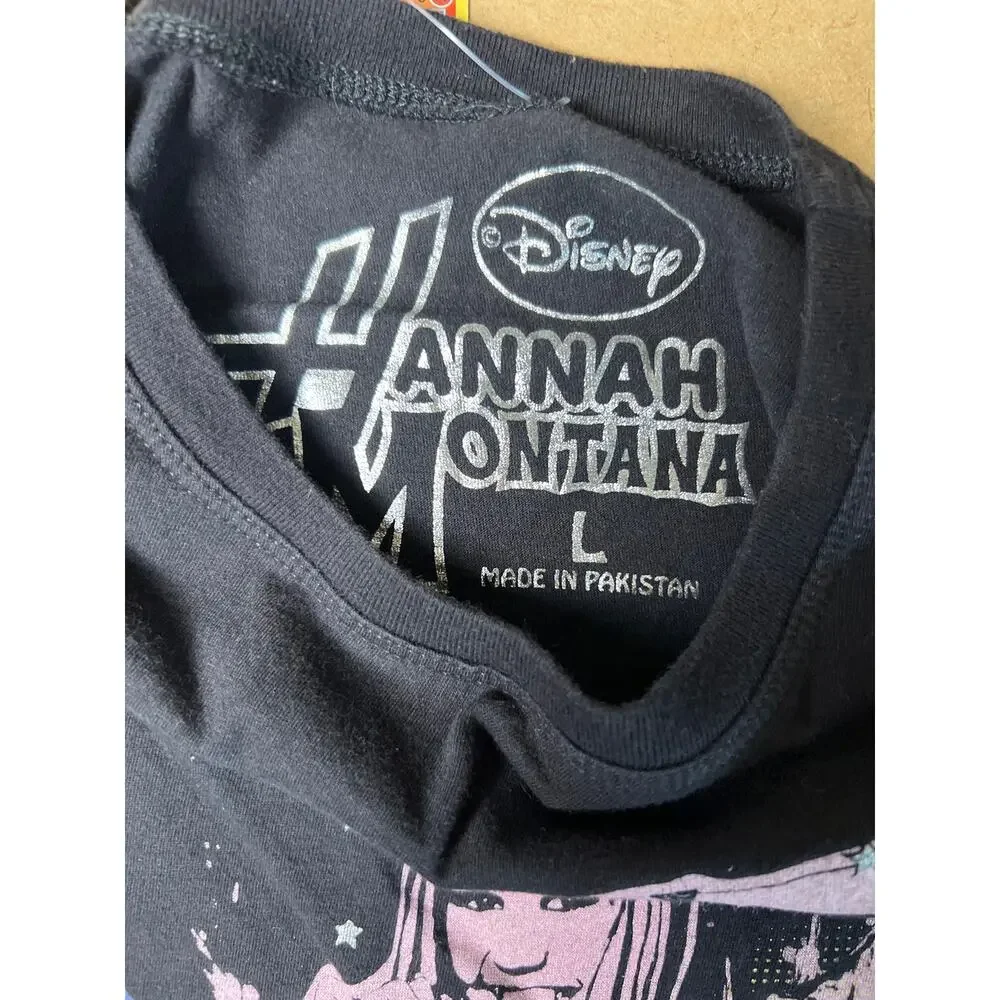 y2k 2000s Hannah Montana Miley Cyrus Disney Graphic Pink T Shirt Large